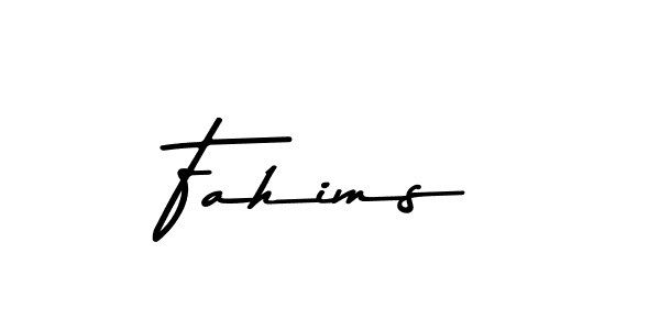 Create a beautiful signature design for name Fahims. With this signature (Asem Kandis PERSONAL USE) fonts, you can make a handwritten signature for free. Fahims signature style 9 images and pictures png