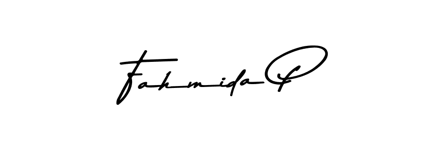 Make a beautiful signature design for name Fahmida P. With this signature (Asem Kandis PERSONAL USE) style, you can create a handwritten signature for free. Fahmida P signature style 9 images and pictures png