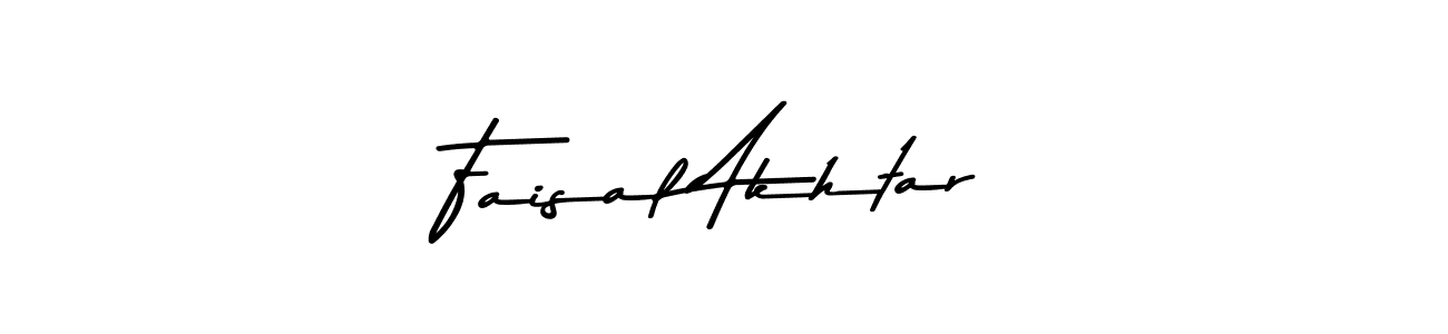 How to make Faisal Akhtar name signature. Use Asem Kandis PERSONAL USE style for creating short signs online. This is the latest handwritten sign. Faisal Akhtar signature style 9 images and pictures png