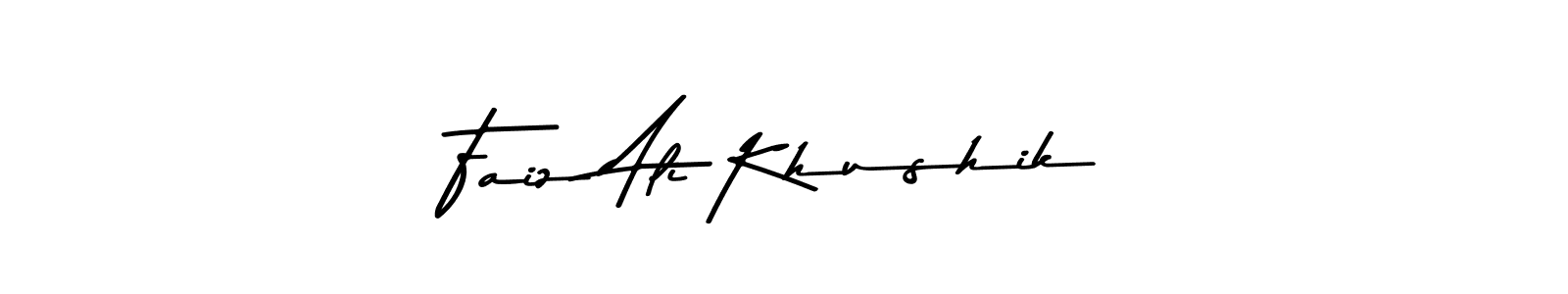 You can use this online signature creator to create a handwritten signature for the name Faiz Ali Khushik. This is the best online autograph maker. Faiz Ali Khushik signature style 9 images and pictures png