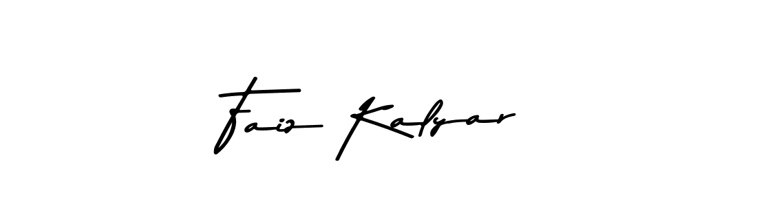 Create a beautiful signature design for name Faiz Kalyar. With this signature (Asem Kandis PERSONAL USE) fonts, you can make a handwritten signature for free. Faiz Kalyar signature style 9 images and pictures png