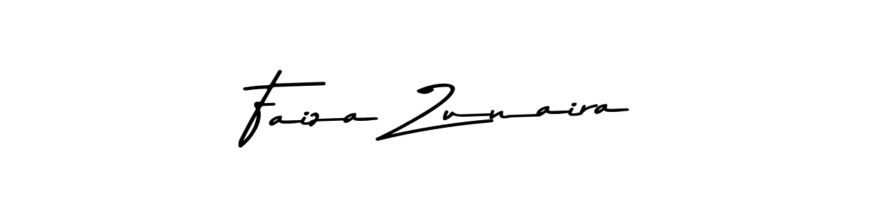 How to make Faiza Zunaira name signature. Use Asem Kandis PERSONAL USE style for creating short signs online. This is the latest handwritten sign. Faiza Zunaira signature style 9 images and pictures png