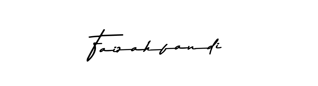 How to make Faizahfandi name signature. Use Asem Kandis PERSONAL USE style for creating short signs online. This is the latest handwritten sign. Faizahfandi signature style 9 images and pictures png