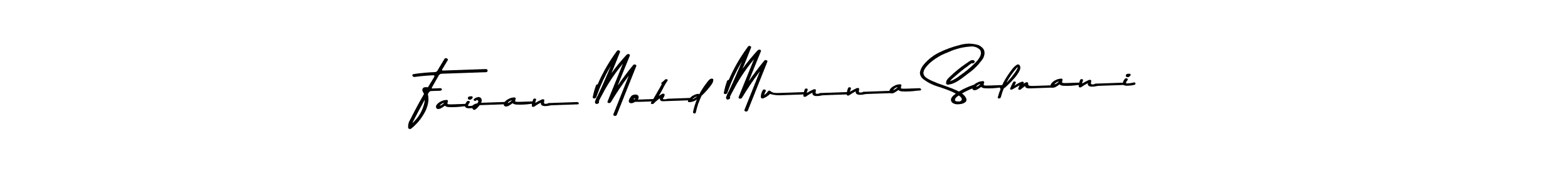 How to make Faizan Mohd Munna Salmani name signature. Use Asem Kandis PERSONAL USE style for creating short signs online. This is the latest handwritten sign. Faizan Mohd Munna Salmani signature style 9 images and pictures png