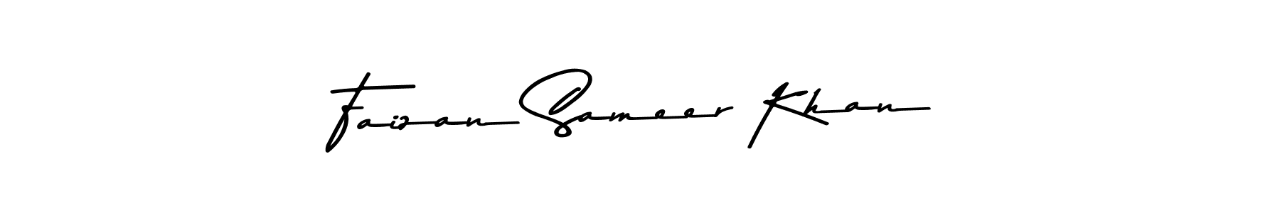Make a beautiful signature design for name Faizan Sameer Khan. With this signature (Asem Kandis PERSONAL USE) style, you can create a handwritten signature for free. Faizan Sameer Khan signature style 9 images and pictures png