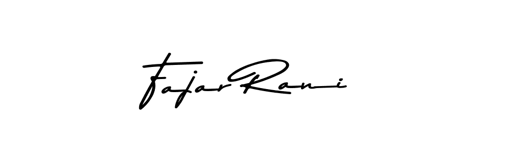 How to make Fajar Rani name signature. Use Asem Kandis PERSONAL USE style for creating short signs online. This is the latest handwritten sign. Fajar Rani signature style 9 images and pictures png