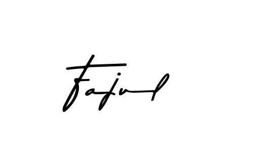 How to make Fajul name signature. Use Asem Kandis PERSONAL USE style for creating short signs online. This is the latest handwritten sign. Fajul signature style 9 images and pictures png