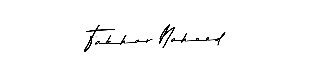 How to make Fakhar Naheed name signature. Use Asem Kandis PERSONAL USE style for creating short signs online. This is the latest handwritten sign. Fakhar Naheed signature style 9 images and pictures png