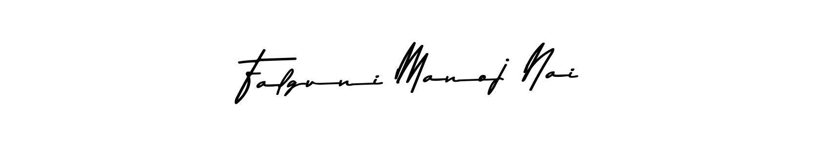 You should practise on your own different ways (Asem Kandis PERSONAL USE) to write your name (Falguni Manoj Nai) in signature. don't let someone else do it for you. Falguni Manoj Nai signature style 9 images and pictures png