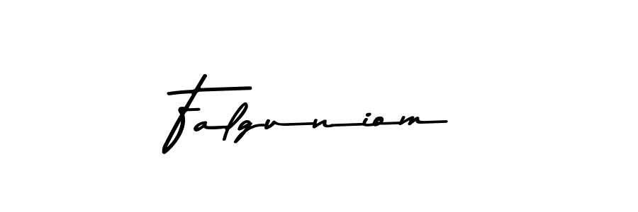 Create a beautiful signature design for name Falguniom. With this signature (Asem Kandis PERSONAL USE) fonts, you can make a handwritten signature for free. Falguniom signature style 9 images and pictures png