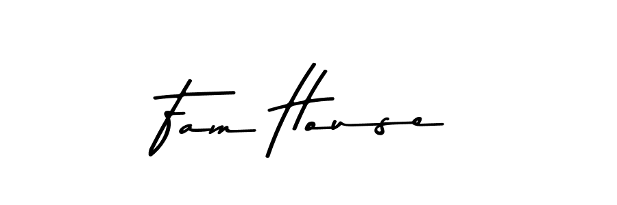 How to make Fam House name signature. Use Asem Kandis PERSONAL USE style for creating short signs online. This is the latest handwritten sign. Fam House signature style 9 images and pictures png