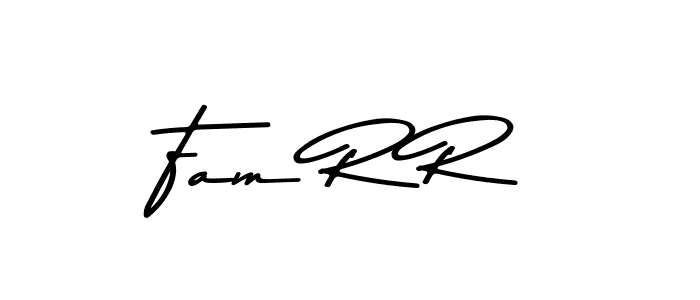 Create a beautiful signature design for name Fam R R. With this signature (Asem Kandis PERSONAL USE) fonts, you can make a handwritten signature for free. Fam R R signature style 9 images and pictures png
