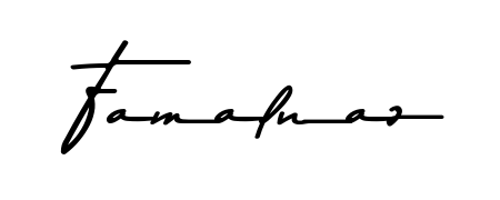 A sleek calligraphic signature for name Famalnaz utilizing Asem Kandis PERSONAL USE styling. Great for adding personal signatures to photos and art. Famalnaz signature style 9 images and pictures png