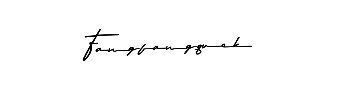 How to make Fangfangquek name signature. Use Asem Kandis PERSONAL USE style for creating short signs online. This is the latest handwritten sign. Fangfangquek signature style 9 images and pictures png