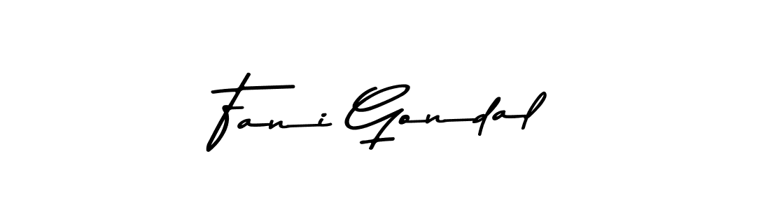 Create a beautiful signature design for name Fani Gondal. With this signature (Asem Kandis PERSONAL USE) fonts, you can make a handwritten signature for free. Fani Gondal signature style 9 images and pictures png