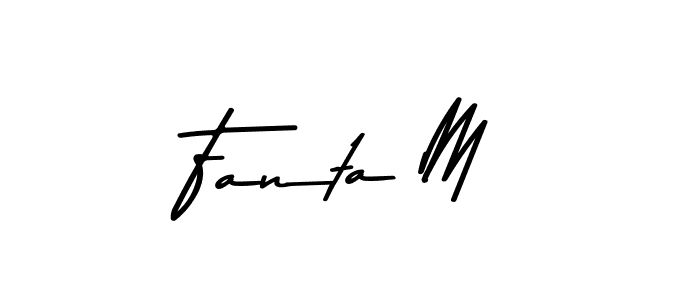 The best way (Asem Kandis PERSONAL USE) to make a short signature is to pick only two or three words in your name. The name Fanta M include a total of six letters. For converting this name. Fanta M signature style 9 images and pictures png