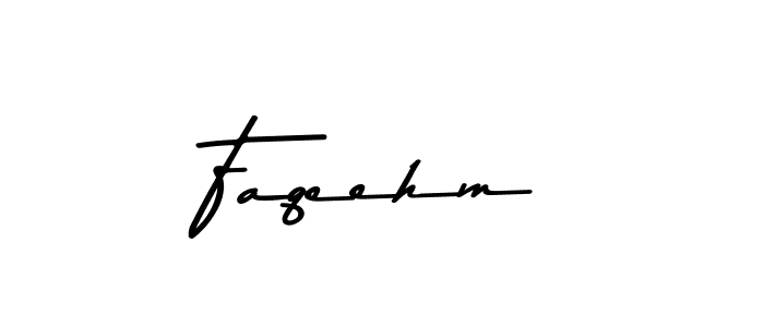 How to make Faqeehm name signature. Use Asem Kandis PERSONAL USE style for creating short signs online. This is the latest handwritten sign. Faqeehm signature style 9 images and pictures png