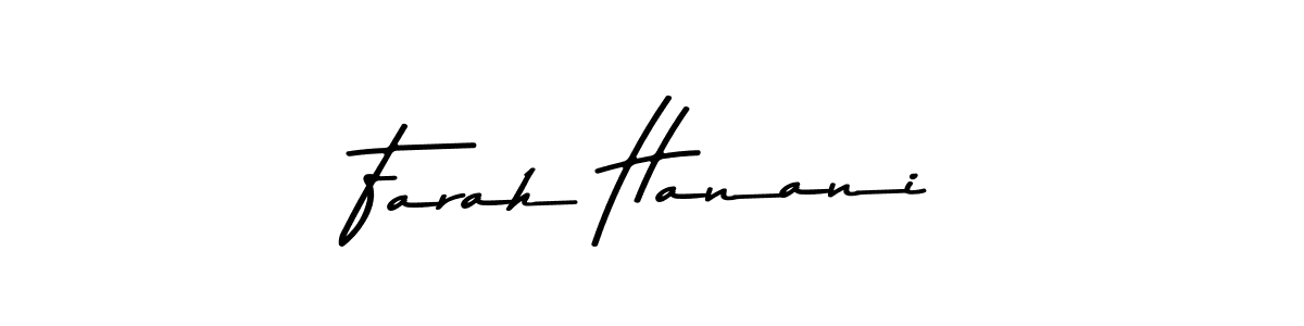 Design your own signature with our free online signature maker. With this signature software, you can create a handwritten (Asem Kandis PERSONAL USE) signature for name Farah Hanani. Farah Hanani signature style 9 images and pictures png