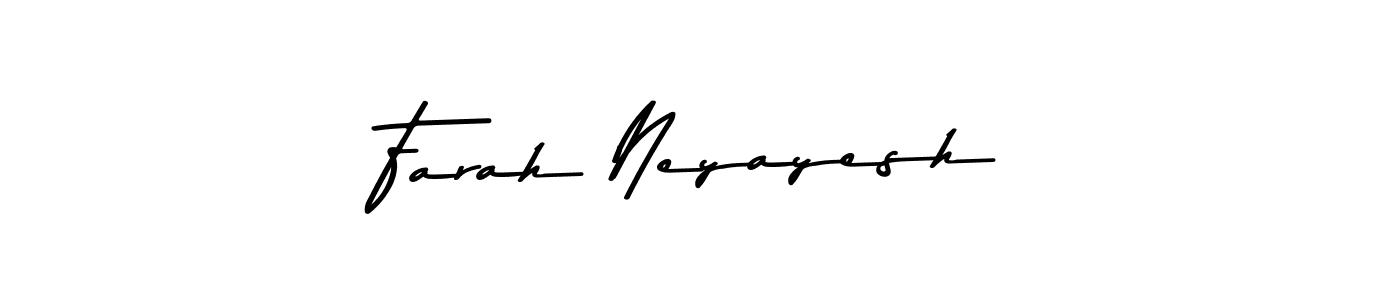 Make a beautiful signature design for name Farah Neyayesh. With this signature (Asem Kandis PERSONAL USE) style, you can create a handwritten signature for free. Farah Neyayesh signature style 9 images and pictures png