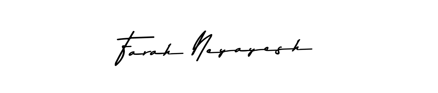 Make a beautiful signature design for name Farah Neyayesh. With this signature (Asem Kandis PERSONAL USE) style, you can create a handwritten signature for free. Farah Neyayesh signature style 9 images and pictures png