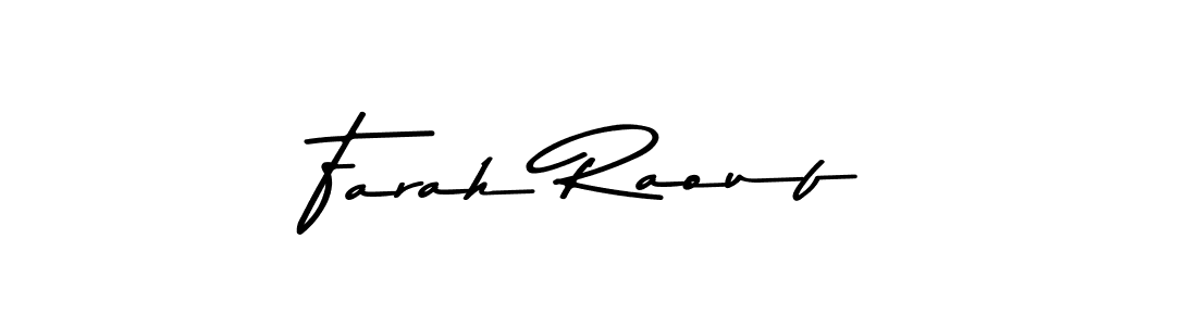 Make a beautiful signature design for name Farah Raouf. Use this online signature maker to create a handwritten signature for free. Farah Raouf signature style 9 images and pictures png