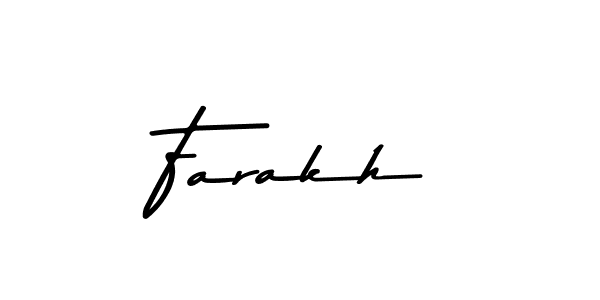 How to make Farakh name signature. Use Asem Kandis PERSONAL USE style for creating short signs online. This is the latest handwritten sign. Farakh signature style 9 images and pictures png