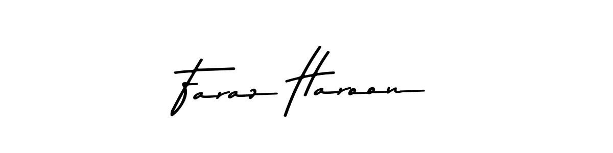 How to make Faraz Haroon name signature. Use Asem Kandis PERSONAL USE style for creating short signs online. This is the latest handwritten sign. Faraz Haroon signature style 9 images and pictures png