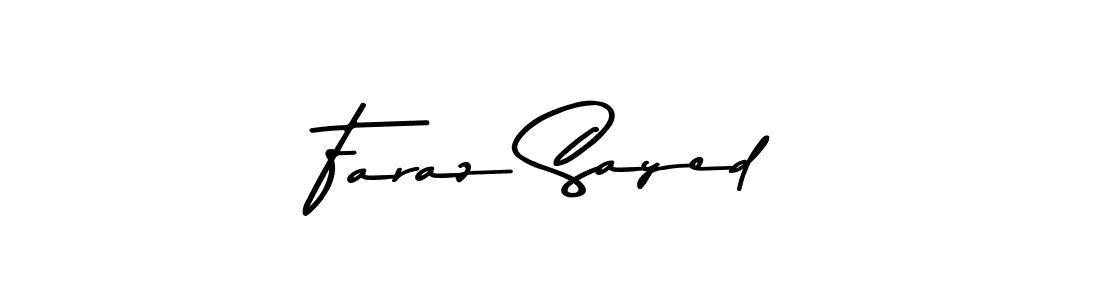 Create a beautiful signature design for name Faraz Sayed. With this signature (Asem Kandis PERSONAL USE) fonts, you can make a handwritten signature for free. Faraz Sayed signature style 9 images and pictures png