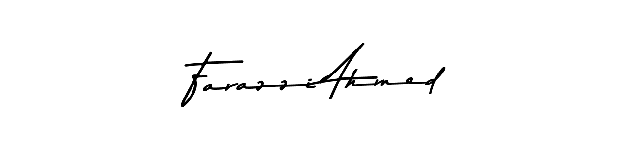 Create a beautiful signature design for name Farazzi Ahmed. With this signature (Asem Kandis PERSONAL USE) fonts, you can make a handwritten signature for free. Farazzi Ahmed signature style 9 images and pictures png