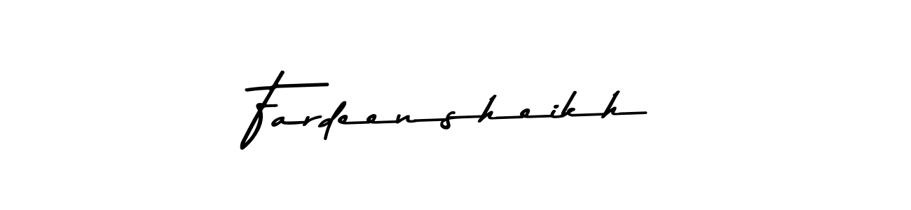 Make a beautiful signature design for name Fardeensheikh. With this signature (Asem Kandis PERSONAL USE) style, you can create a handwritten signature for free. Fardeensheikh signature style 9 images and pictures png