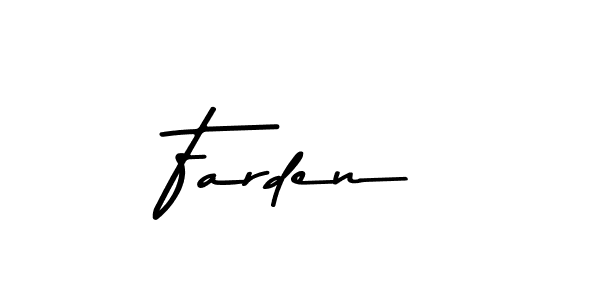 Design your own signature with our free online signature maker. With this signature software, you can create a handwritten (Asem Kandis PERSONAL USE) signature for name Farden. Farden signature style 9 images and pictures png