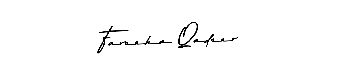 Also we have Fareeha Qadeer name is the best signature style. Create professional handwritten signature collection using Asem Kandis PERSONAL USE autograph style. Fareeha Qadeer signature style 9 images and pictures png