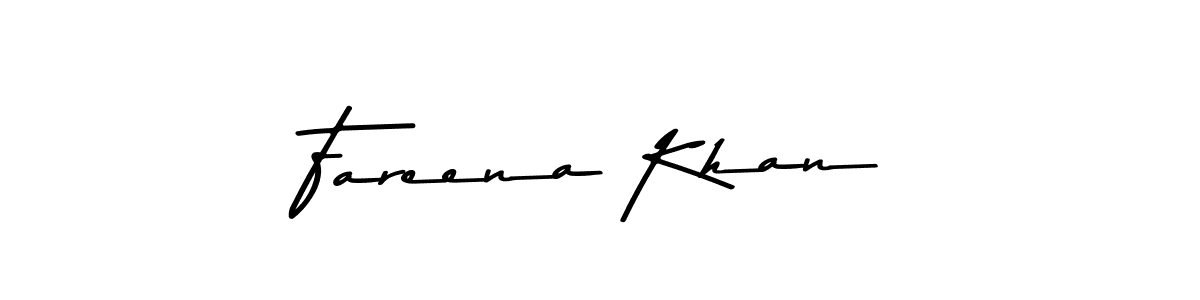 Create a beautiful signature design for name Fareena Khan. With this signature (Asem Kandis PERSONAL USE) fonts, you can make a handwritten signature for free. Fareena Khan signature style 9 images and pictures png