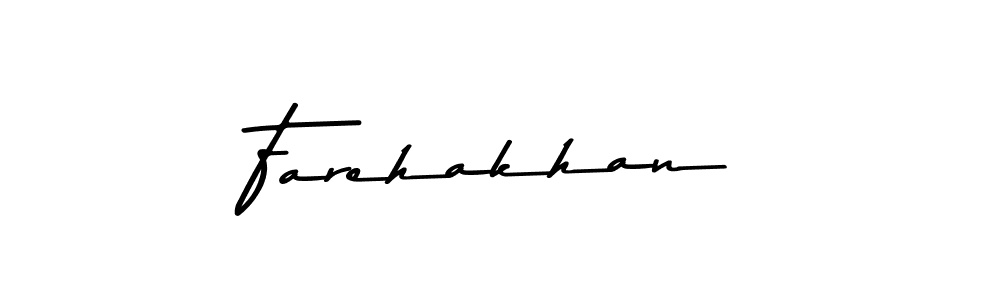 Create a beautiful signature design for name Farehakhan. With this signature (Asem Kandis PERSONAL USE) fonts, you can make a handwritten signature for free. Farehakhan signature style 9 images and pictures png
