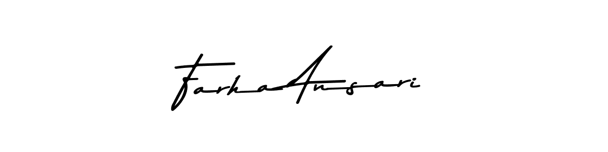 How to make Farha Ansari name signature. Use Asem Kandis PERSONAL USE style for creating short signs online. This is the latest handwritten sign. Farha Ansari signature style 9 images and pictures png