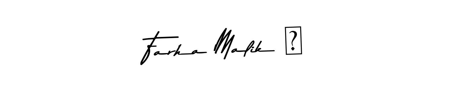 It looks lik you need a new signature style for name Farha Malik ✨. Design unique handwritten (Asem Kandis PERSONAL USE) signature with our free signature maker in just a few clicks. Farha Malik ✨ signature style 9 images and pictures png