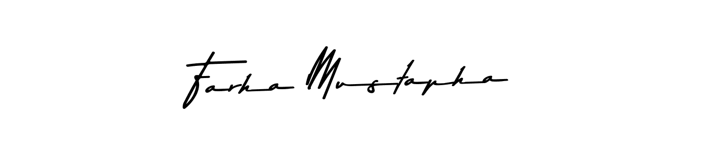 Make a beautiful signature design for name Farha Mustapha. With this signature (Asem Kandis PERSONAL USE) style, you can create a handwritten signature for free. Farha Mustapha signature style 9 images and pictures png