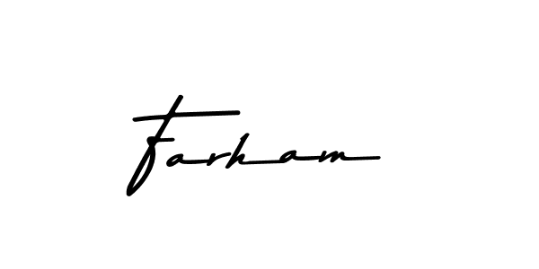How to make Farham name signature. Use Asem Kandis PERSONAL USE style for creating short signs online. This is the latest handwritten sign. Farham signature style 9 images and pictures png