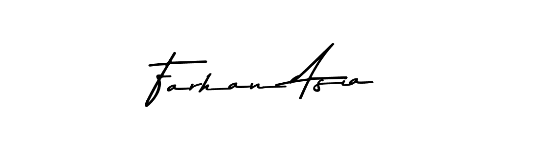 How to make Farhan Asia name signature. Use Asem Kandis PERSONAL USE style for creating short signs online. This is the latest handwritten sign. Farhan Asia signature style 9 images and pictures png