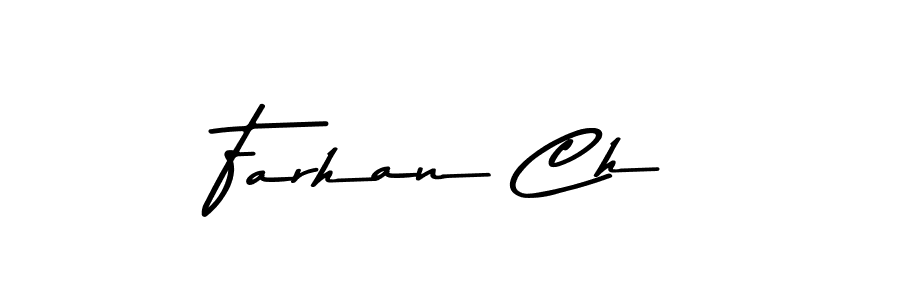 Create a beautiful signature design for name Farhan Ch. With this signature (Asem Kandis PERSONAL USE) fonts, you can make a handwritten signature for free. Farhan Ch signature style 9 images and pictures png