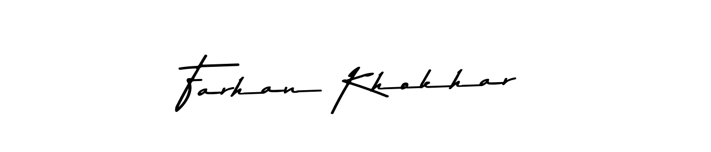 Use a signature maker to create a handwritten signature online. With this signature software, you can design (Asem Kandis PERSONAL USE) your own signature for name Farhan Khokhar. Farhan Khokhar signature style 9 images and pictures png