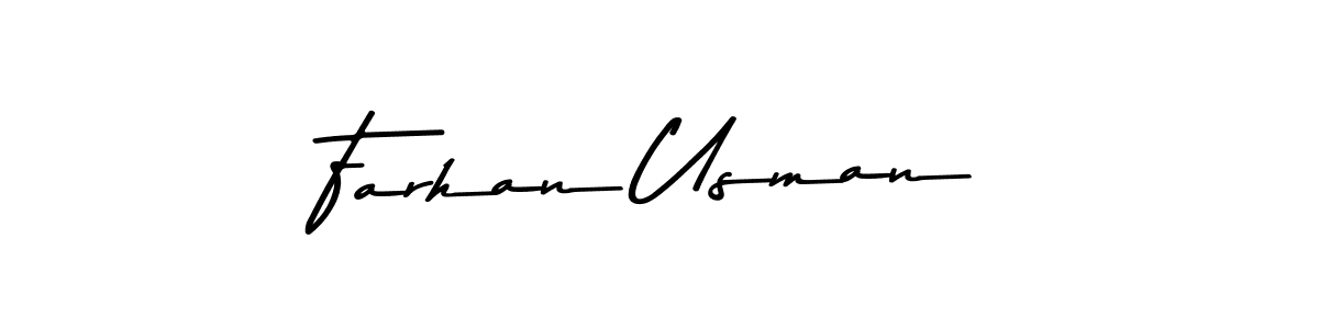 Design your own signature with our free online signature maker. With this signature software, you can create a handwritten (Asem Kandis PERSONAL USE) signature for name Farhan Usman. Farhan Usman signature style 9 images and pictures png