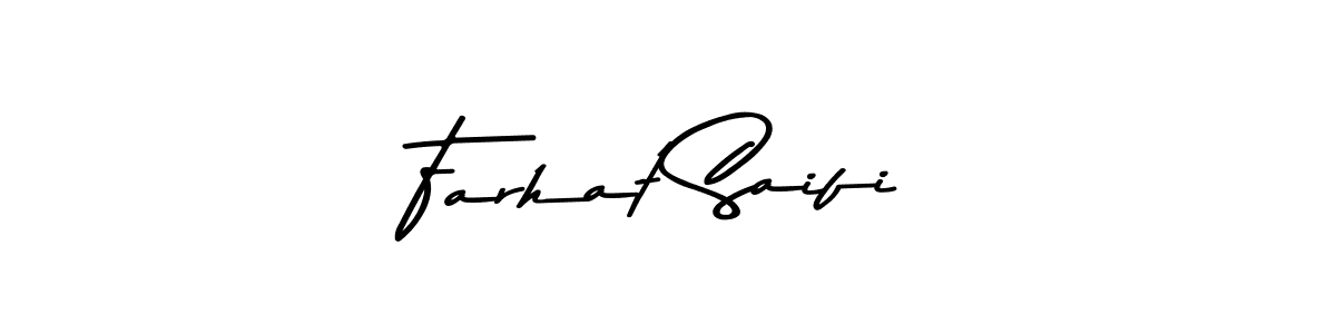 Design your own signature with our free online signature maker. With this signature software, you can create a handwritten (Asem Kandis PERSONAL USE) signature for name Farhat Saifi. Farhat Saifi signature style 9 images and pictures png