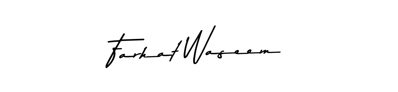 Use a signature maker to create a handwritten signature online. With this signature software, you can design (Asem Kandis PERSONAL USE) your own signature for name Farhat Waseem. Farhat Waseem signature style 9 images and pictures png