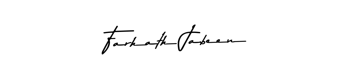 Use a signature maker to create a handwritten signature online. With this signature software, you can design (Asem Kandis PERSONAL USE) your own signature for name Farhath Jabeen. Farhath Jabeen signature style 9 images and pictures png