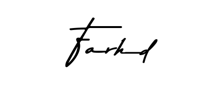 Design your own signature with our free online signature maker. With this signature software, you can create a handwritten (Asem Kandis PERSONAL USE) signature for name Farhd. Farhd signature style 9 images and pictures png