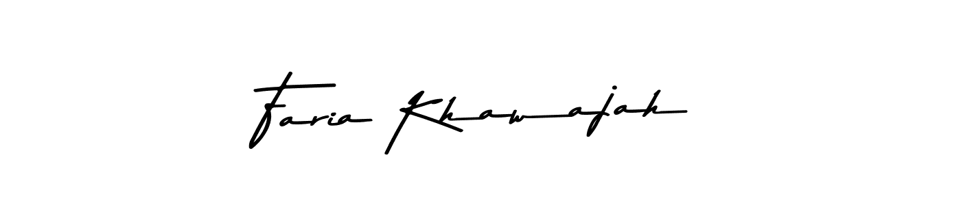 Also You can easily find your signature by using the search form. We will create Faria Khawajah name handwritten signature images for you free of cost using Asem Kandis PERSONAL USE sign style. Faria Khawajah signature style 9 images and pictures png