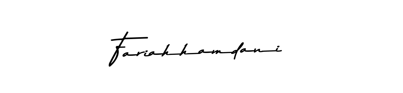 Make a beautiful signature design for name Fariahhamdani. With this signature (Asem Kandis PERSONAL USE) style, you can create a handwritten signature for free. Fariahhamdani signature style 9 images and pictures png