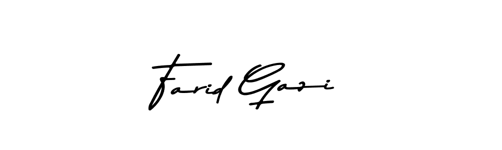 How to make Farid Gazi name signature. Use Asem Kandis PERSONAL USE style for creating short signs online. This is the latest handwritten sign. Farid Gazi signature style 9 images and pictures png