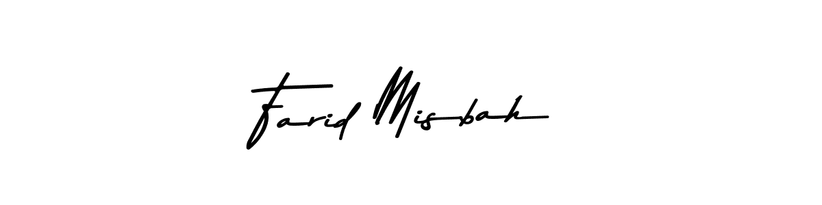 How to make Farid Misbah name signature. Use Asem Kandis PERSONAL USE style for creating short signs online. This is the latest handwritten sign. Farid Misbah signature style 9 images and pictures png